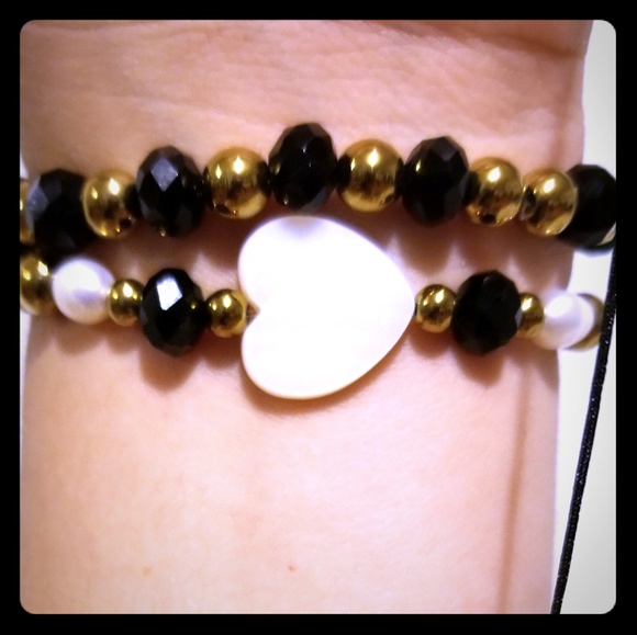 Two Black & Gold Bracelets - Picture 1 of 2